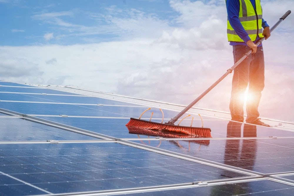 Cleaning Solar Panels Sunshine San Bernardino County California