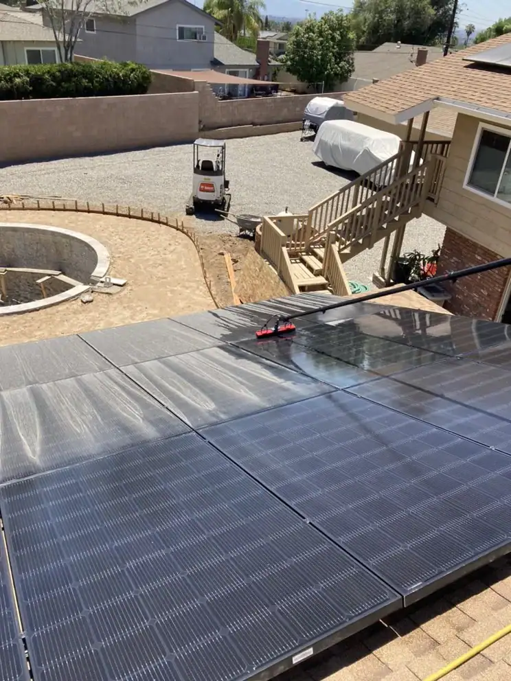 Rooftop Solar Installation Backyard San Bernardino County California