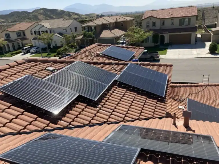 Rooftop Solar Panels Neighborhood San Bernardino County California