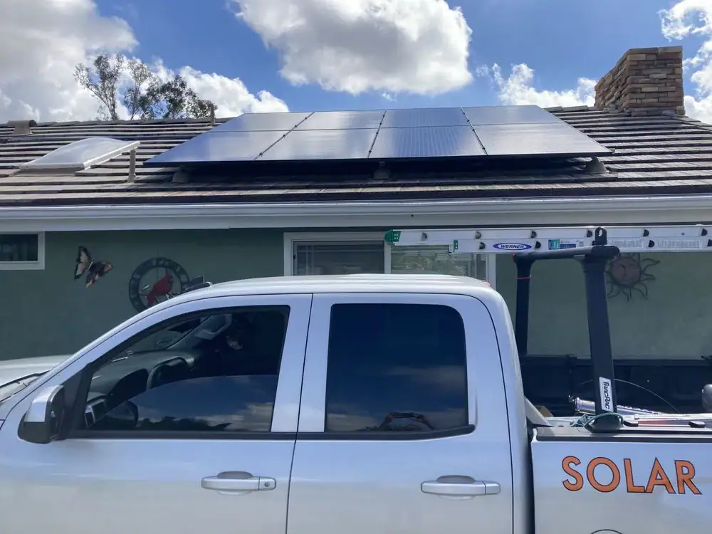 Solar Installation Truck Rooftop San Bernardino County California