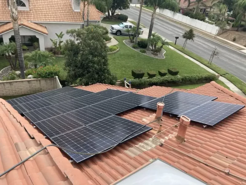 Rooftop Solar Panels View San Bernardino County California